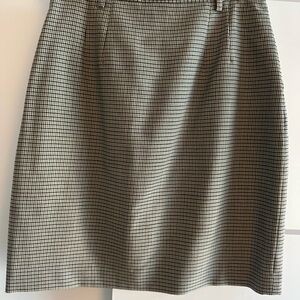 Ann Taylor Checkered Pencil Skirt in Black and White